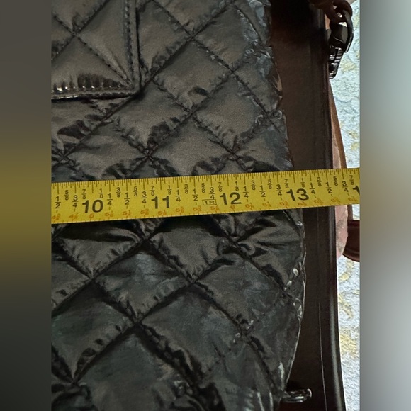 MZ Wallace Sutton Metallic Grey Tote with Crossbody Strap and Matching Pouch EUC - Picture 10 of 16